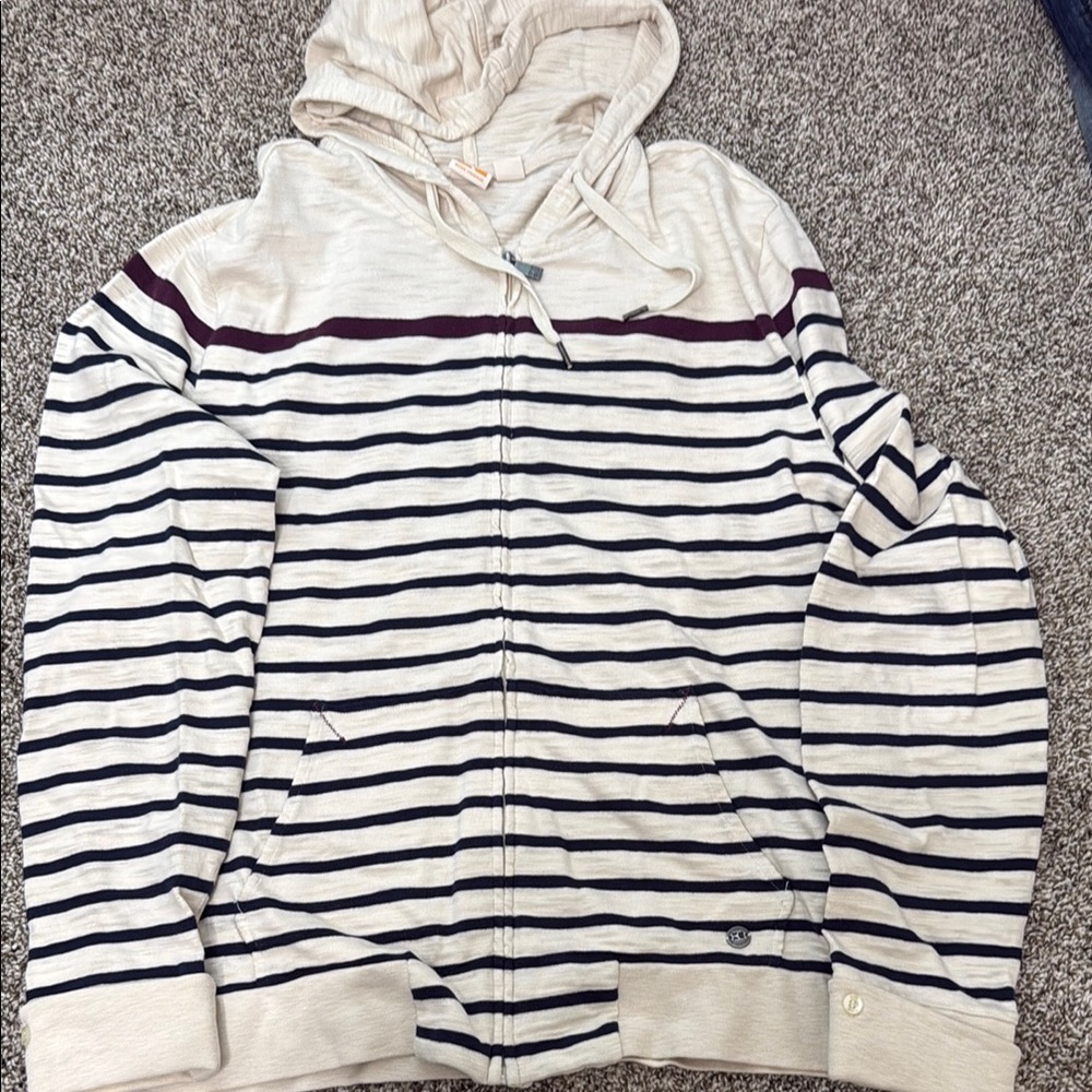 BOSS ORANGE Cream and Black Zip Up Sweater